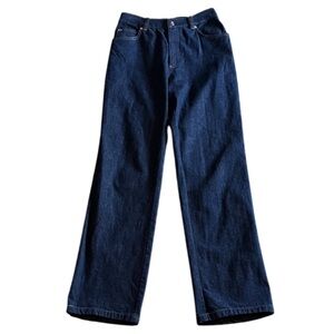 Escada Straight Leg High Waisted Dark Wash Blue Jeans- 40